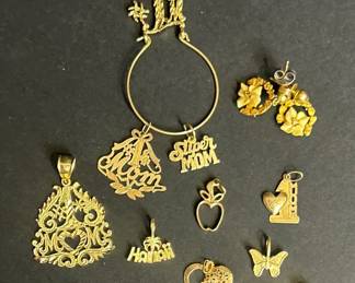 Cute Mom Collection of 10K18K Gold Charms  Pendants