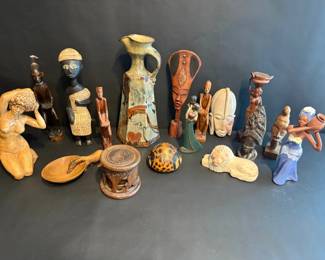Collection of African Global Handcrafted Figurines, Masks  Decor