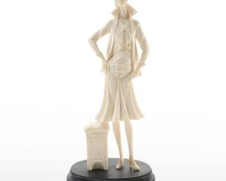 Charles Serouya & Son Italian Art Deco Style Figural Statue, 20th Century