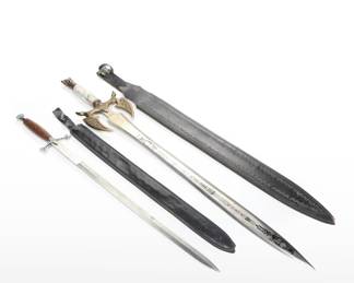 Medieval, Dragon Hilt and Other Chinese Fantasy Swords with Scabbards