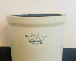 Vintage Two Gallon Stoneware Crock 