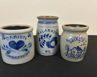 3 Vintage Stoneware Crocks