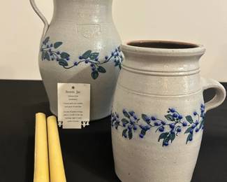 Salmon Falls Storm Jar  Handled Crock