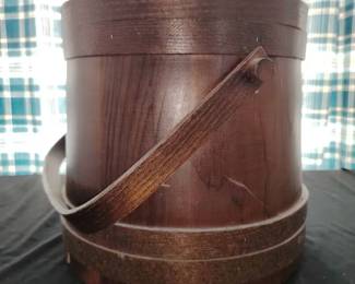 Big Vintage Wooden Sugar Bucket 