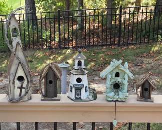 Set Of 5 Handcrafted Decorative Birdhouses