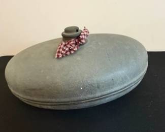 Vintage Zinc Metal Oval Hot Water Bed Warmer 