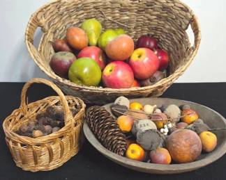 Rustic Harvest Display With Fruits And Nuts