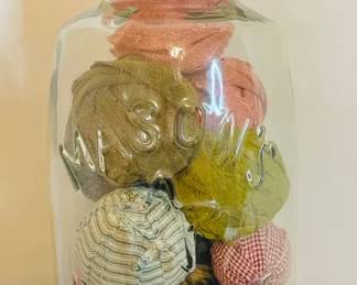 Vintage Star Mason Canning Jar Filled With Rag Balls 