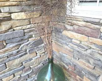 Rustic Glass Vase With Dried Branch Arrangement 