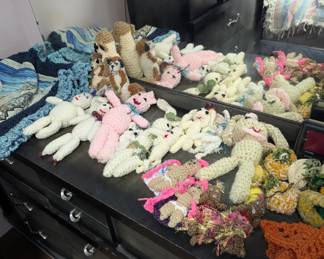 Crocheted stuffed animals