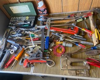 Tools
Hammer
Wrench
Screwdriver 
Staple gun 
Pliers
Socket