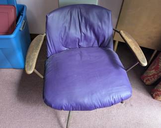 Mid century modern purple chair