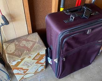 Vintage laundry hamper 
Luggage suitcase