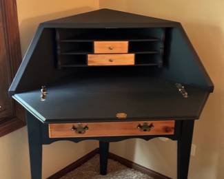 Refurbished vintage corner secretary desk.
