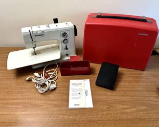 Bernina Record 830 sewing machine with case, pedal and power cord.