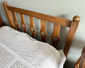 Oak Twin Bed with Trundle