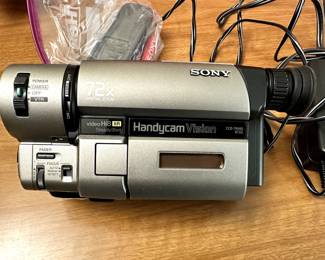 Sony CCD-TRV65 Hi-8 camcorder in working condition. Comes with case, batteries and remote.