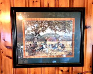 Travis Keese wild turkey print well framed