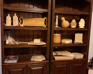 Bookshelves; craft/wood pieces