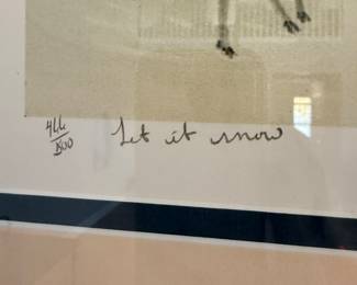 Will Moses signed & numbered "Let It Snow" framed lithograph