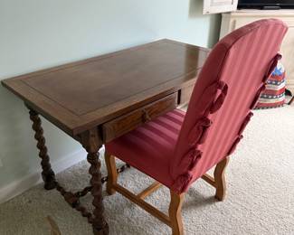 Writing desk & upholstered chair