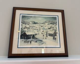 Will Moses signed & numbered "Let It Snow" framed lithograph