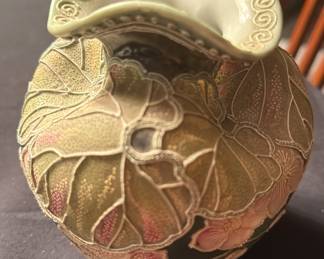 Antique Japanese Nippon Coralene vase