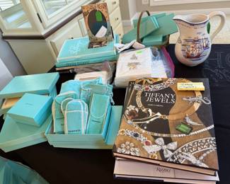 Tiffany boxes, stationary, greeting cards, books & dinnerware