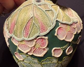 Antique Japanese Nippon Coralene vase