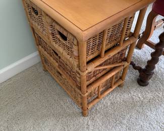 wicker storage table