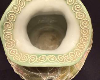 Antique Japanese Nippon Coralene vase