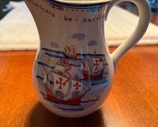 Tiffany & Co Columbus Quincentennial ceramic pitcher