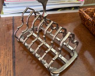 MCM vintage silver plated toast rack/letter rack