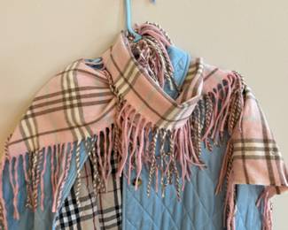 Burberry cashmere scarf & quilted Burberry jacket