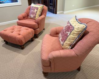 tufted side chairs with ottoman