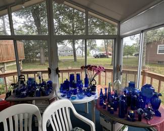 Assortment of blue glasses