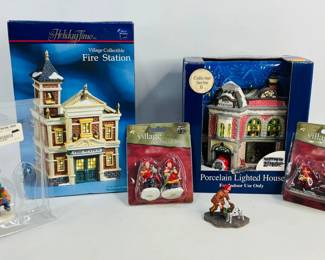 Christmas Village houses and figurines