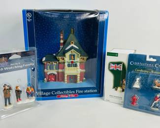 Christmas village with figurines