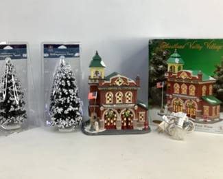 Christmas Village house with trees