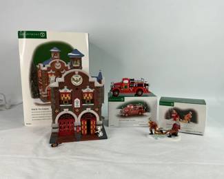 Christmas village house with figurines