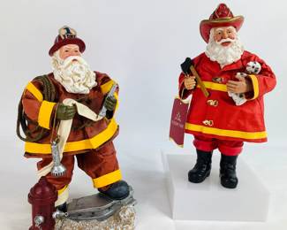 Santa firefighter figurine