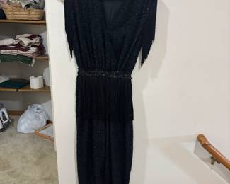 Feather beaded 80’s pantsuit size 6