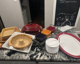 Pampered Chef stoneware and serving dishes.
More not shown.