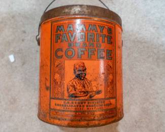 Rare 1920's Coffee pail manufactured by C.D. Kenny Company established in 1872 .  A rare piece of vintage Black American advertising