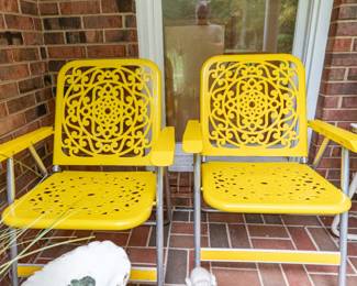 1970s Vintage Mid-Century Sun Terrace Outdoor Folding Lawn Chairs