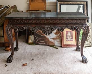 Georgian Mahogany Marble Top Console Table in perfect condition