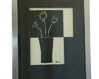 Minimalist flower in vase II by Jennifer Goldberger