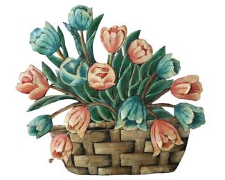 Decorative Hand-Painted On Metal Yard/ Porch Ornament signed