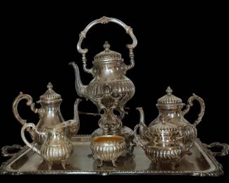 Vintage STERLING 9 Piece Peruvian Tea Set By Camusso
