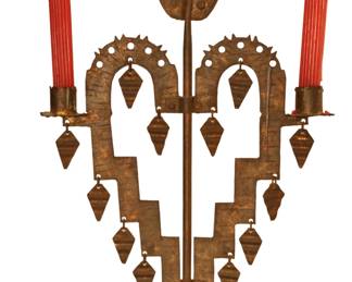20th Century  Candelabra: A wrought iron chandelier, called Nippljusstake